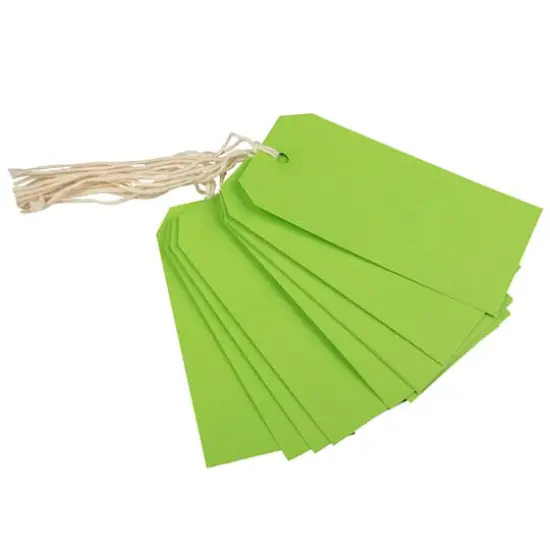 JAM Paper Medium Gift Tags with String Green {3}