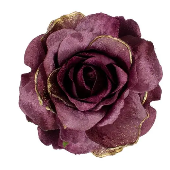 3" Pink Velvet Rose Clip-On Ornament {1}