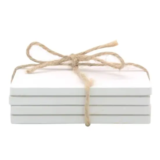 White Ceramic Coasters by Make Market&reg;, 4ct. {5}