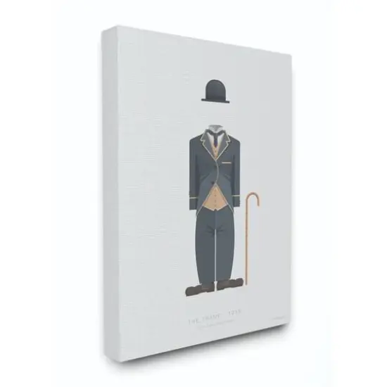 Stupell Industries Charlie Chaplin Minimalist Illustration Canvas Wall Art {1}