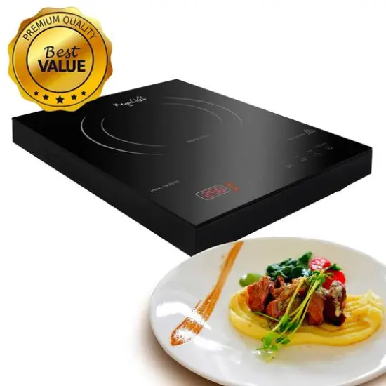 MegaChef Portable 1400W Single Induction Countertop Cooktop With Digital Control Panel {4}