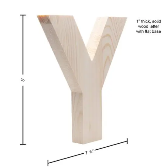 Hampton Art&trade; 8" Chunky Wood Letter Y {5}