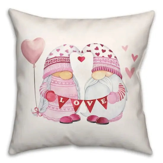 Valentine Gnomes Throw Pillow {1}