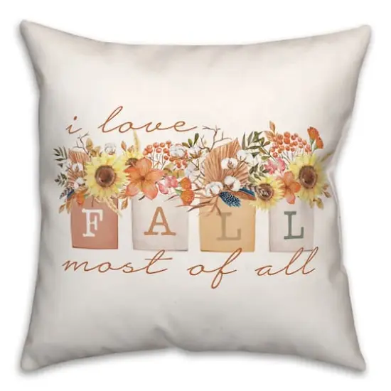 Love Fall Bouquet Throw Pillow {1}