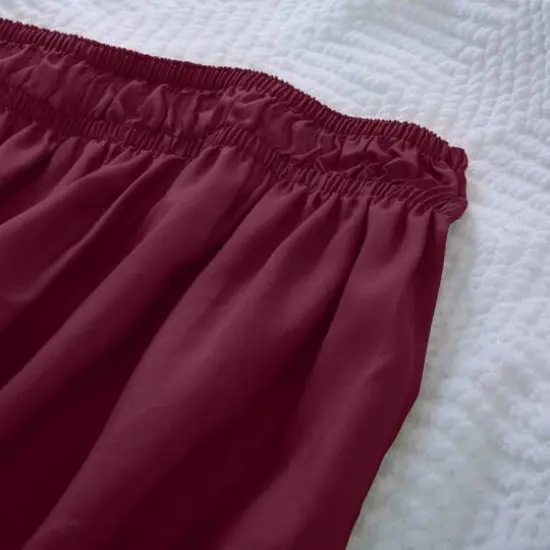 Home Details King/Queen Wraparound Bed Ruffle Burgundy {9}