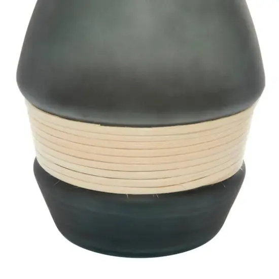 16" Green Contemporary Glass Vase {5}