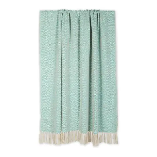 DII&reg; Handloom Chevron Throw Aqua {6}