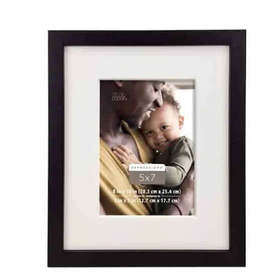 Expressions&trade; 5" x 7" Dark Oak Cross Grain Frame with Mat by Studio D&eacute;cor&reg; {1}