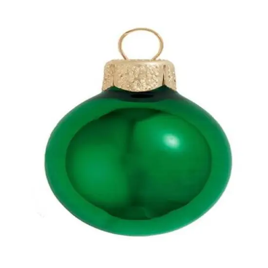 Whitehurst 6ct. 4" Shiny Glass Ball Ornaments Green Shiny {1}