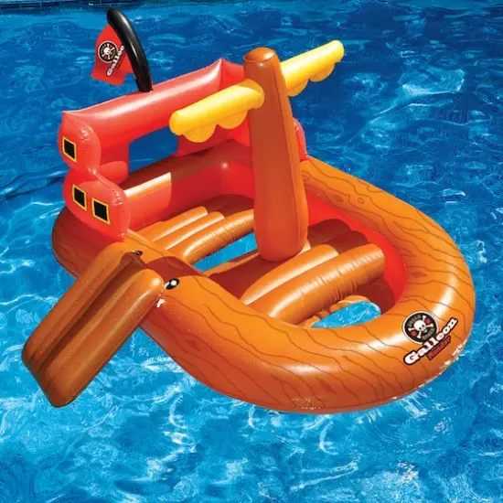 Swim Central 5.3ft. Galleon Raider Inflatable Swimming Pool Pirate Ship Floating Boat Toy {4}