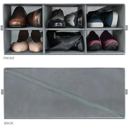 Sorbus 25" Gray Shoe Organizer Bin {4}