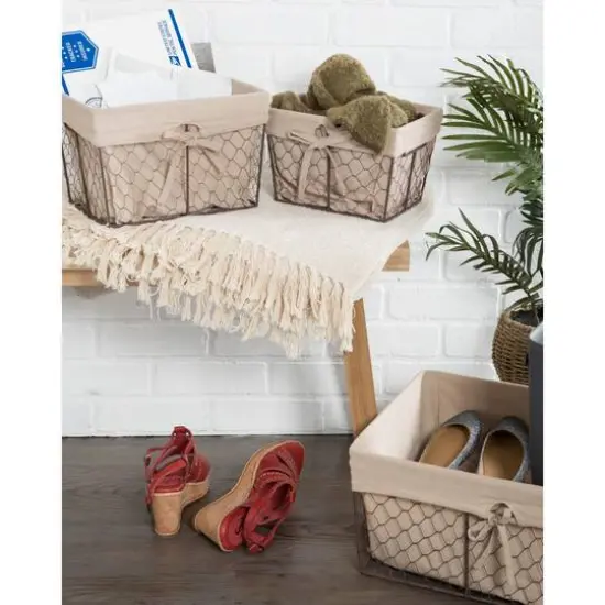 DII&reg; Natural Lining Chicken Wire Basket Set {6}