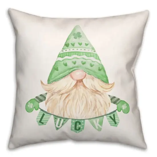 Lucky Leprechaun Banner Pillow 18" x 18" Throw Pillow {3}