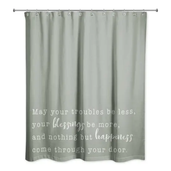 May Your Blessings Be More on Sage 71" x 74" Shower Curtain {3}