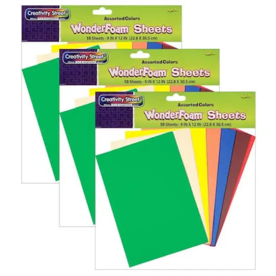 Creativity Street&reg; WonderFoam&reg; 9" x 12" Sheets, 3 Packs of 10 {1}