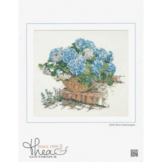 Thea Gouverneur Blue Hydrangea Cross Stitch Kit {5}
