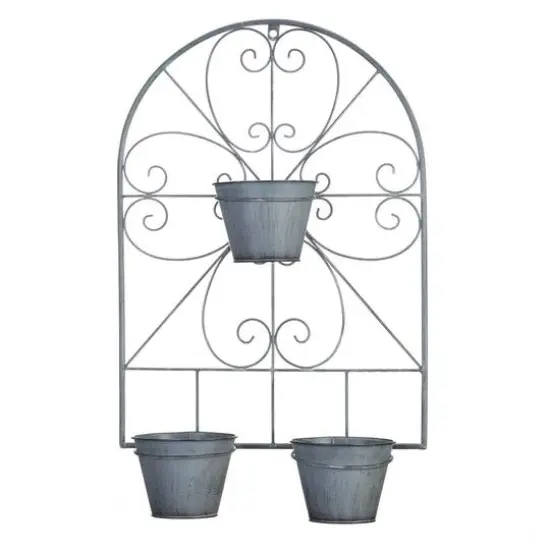 23'' Scrollwork Trellis with Flower Pots {1}
