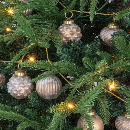 Hello Honey&reg; 6ft. Marbled Taupe Embossed Mercury Glass Ball Ornament Garland {3}