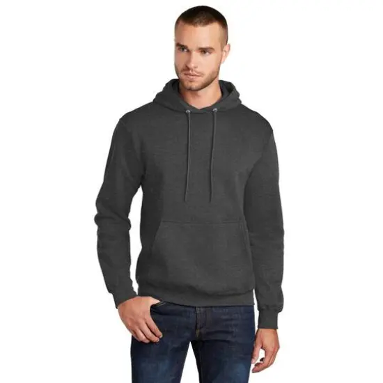 Port & Company&reg; Tall Core Fleece Pullover Hooded Sweatshirt Dark Heather Grey {3}