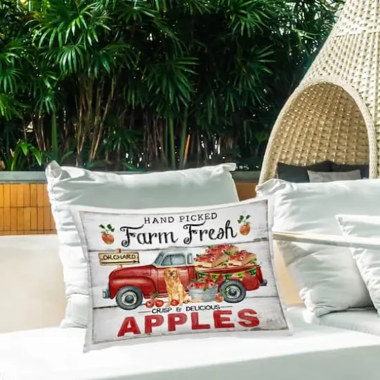 Stupell Industries Farm Fresh Apples Truck Outdoor Printed Pillow {3}