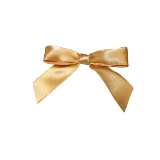 JAM Paper 2" Satin Twist Tie Bows, 100ct. Old Gold {1}