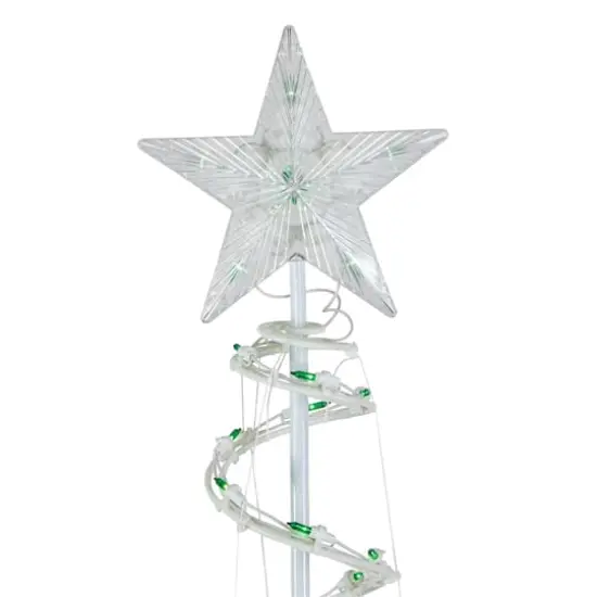 Green Lighted Spiral Christmas Trees Set {6}