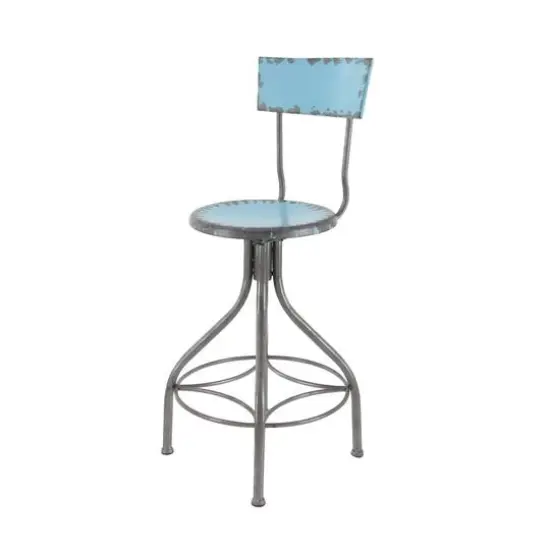 41" Metal Vintage Bar Chair Aqua {6}