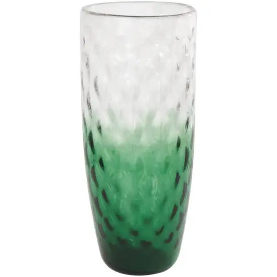 20" Green Ombre Handmade Glass Vase {10}