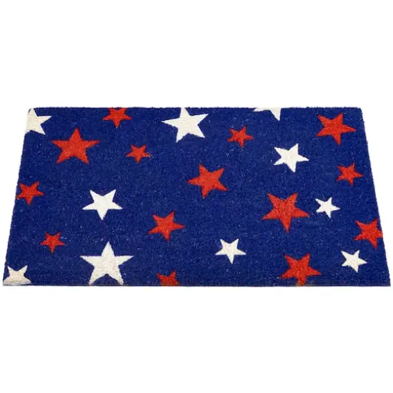 Patriotic Red, White & Blue Star Outdoor Doormat {4}