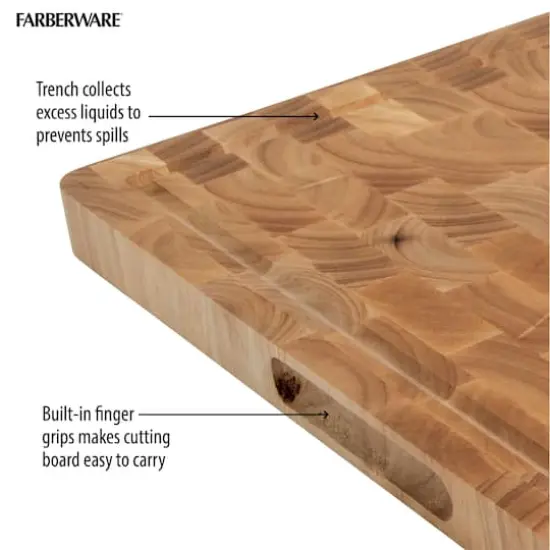 Farberware 16" End Grain Rubberwood Cutting Board {3}