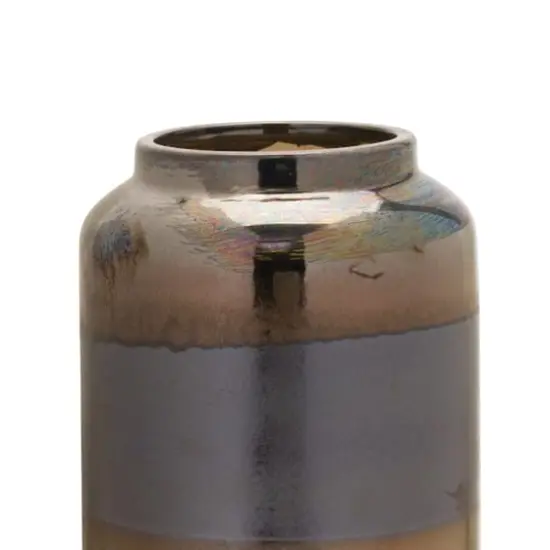 7.5" Modern Iridescent Two Tone Vase {3}