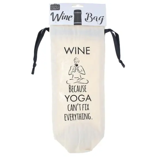 Personality Case&trade; Yoga Can't Fix Everything Canvas Wine Bag {4}