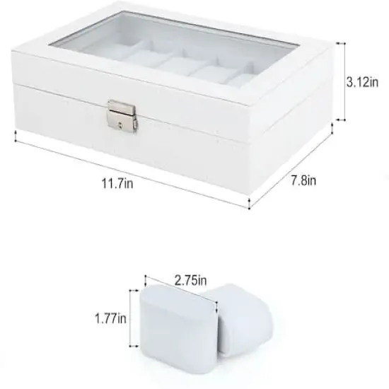 Daisy White Dozen Leather Watch Box {3}