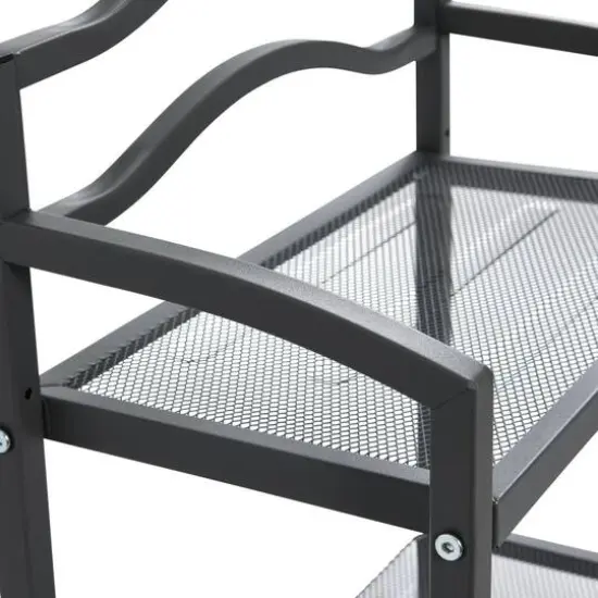 Household Essentials 2-Tier Metal Wall Mount Bathroom Shelf Gray {7}