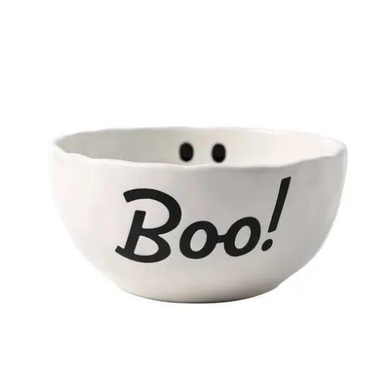 8.75" White Ghost Ceramic Bowl by Makery™ {1}