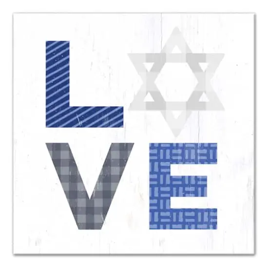 Love Hanukkah Blues 12x12 Canvas Wall Art {1}