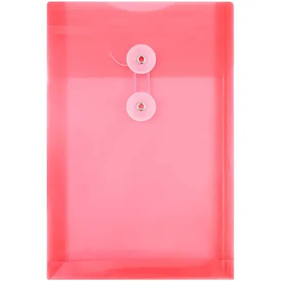 JAM Paper 6.25" x 9.25" Red Plastic Button String Open End Envelopes, 24ct. {1}