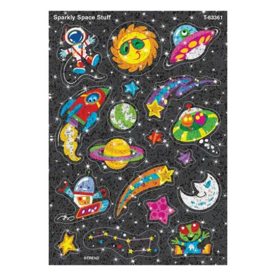 Trend Enterprises&reg; Sparkly Space Stuff Sparkle STICKERS&reg;, 6 Packs of 36 {1}