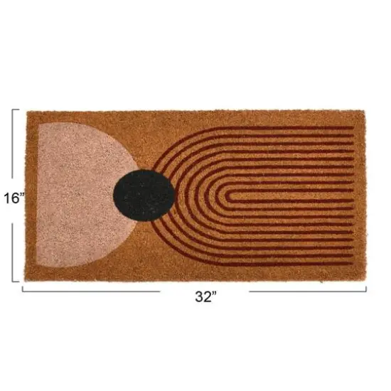 Hello Honey&reg; Abstract Print Coir Doormat {6}