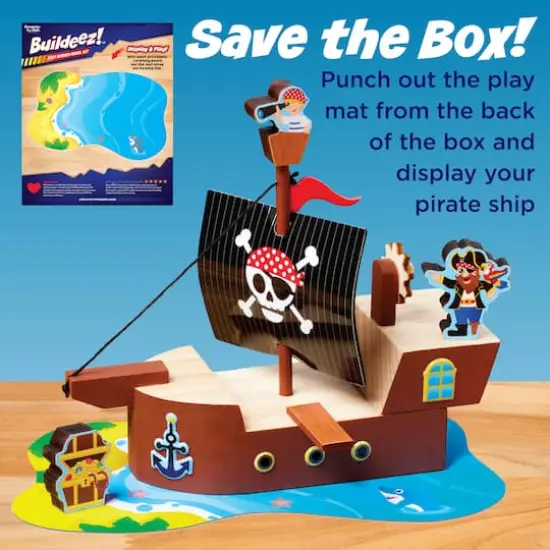 Creativity for Kids&reg; Buildeez!&trade; The Sea Skull Pirate Ship Wooden Model Set {9}