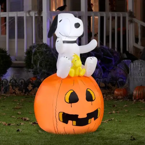 4.5ft. Airblown&reg; Inflatable Halloween Peanuts&reg; Snoopy on Pumpkin {3}