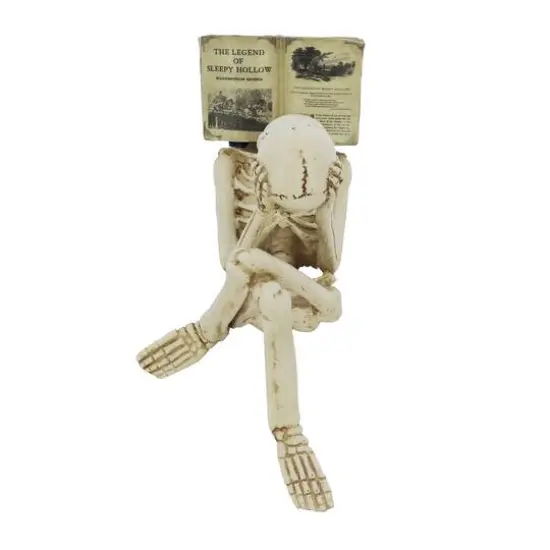 7.5" Reading Skeleton Holding Head Tabletop Figurine by Ashland&reg; {4}