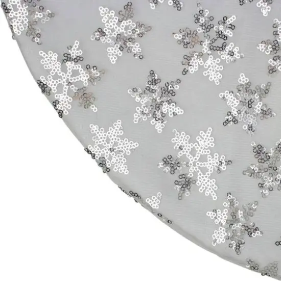20" White & Silver Sequin Snowflake Mini Tree Skirt {5}