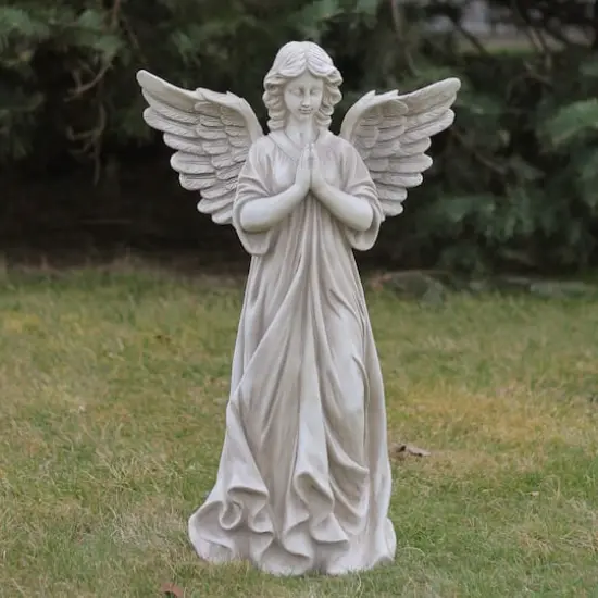 29.5" Angel Standing In Prayer Outdoor Garden Statue {4}