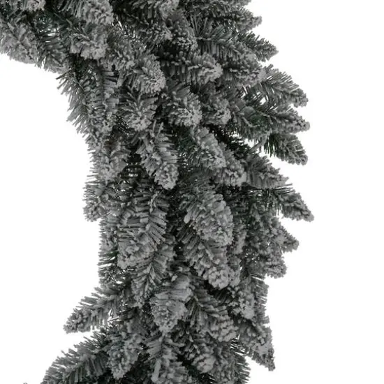Glitzhome&reg; 36" Pre-Lit Snow Flocked Christmas Wreath, Warm White Lights {7}