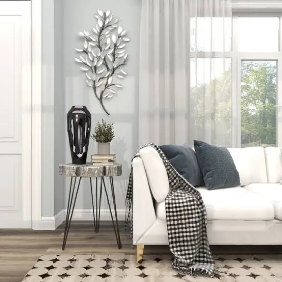 19" Black Aluminum Drip Vase with Melting Designed Body {17}