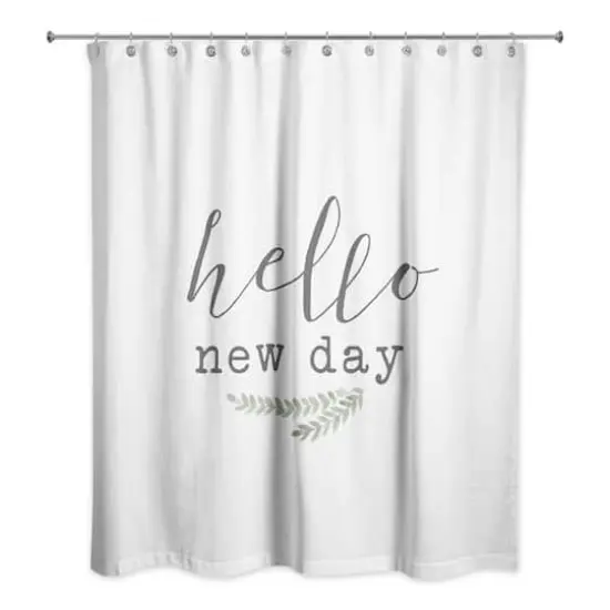 Hello New Day 71" x 74" Shower Curtain {3}