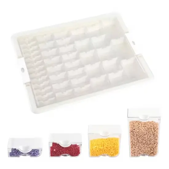 Sparkly Selections White Diamond Storage Box with 42 Compartment Bottles {3}