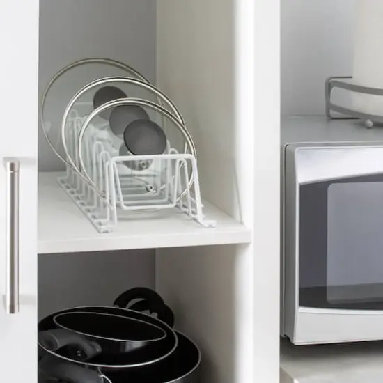 Organize It All White Deluxe Lid & Plates Organizer {4}