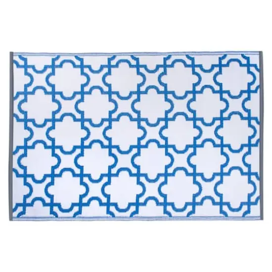 DII&reg; Blue Lattice Outdoor Rug, 4ft. x 6ft. {4}